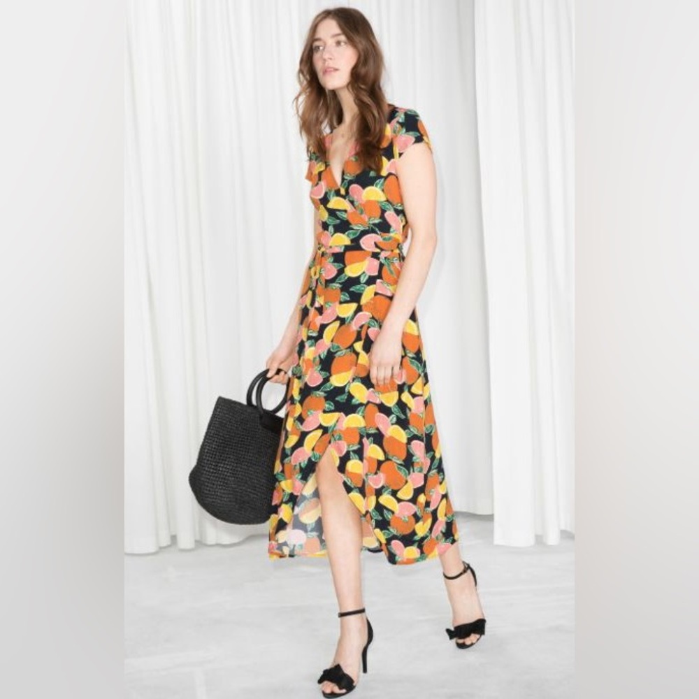 Citrus Wrap Dress by & Other Stories (Size 6)
